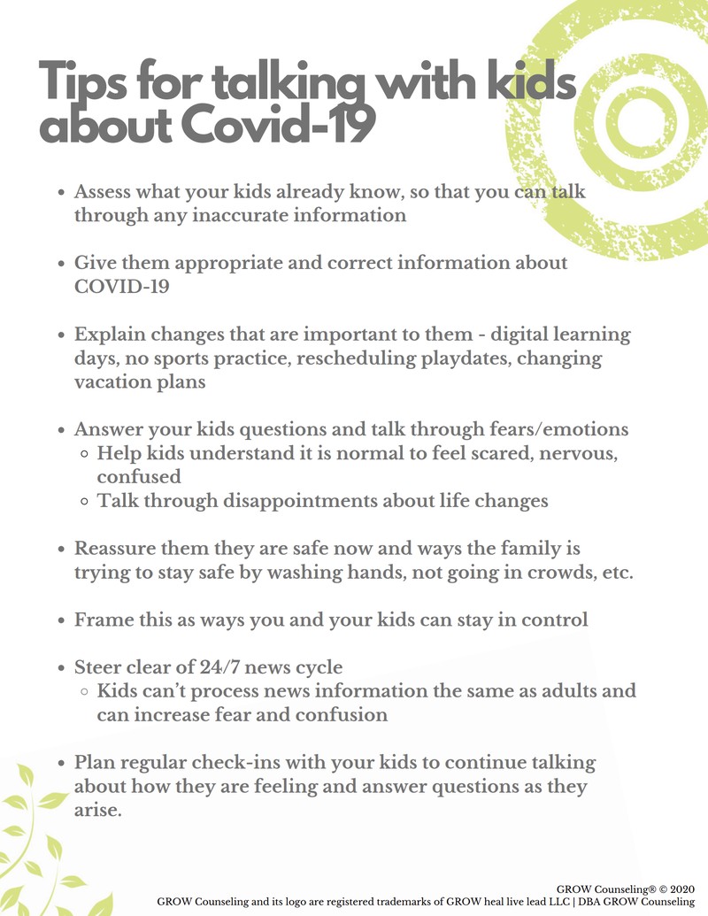 Helpful tips for how to talk to your children about covid-19